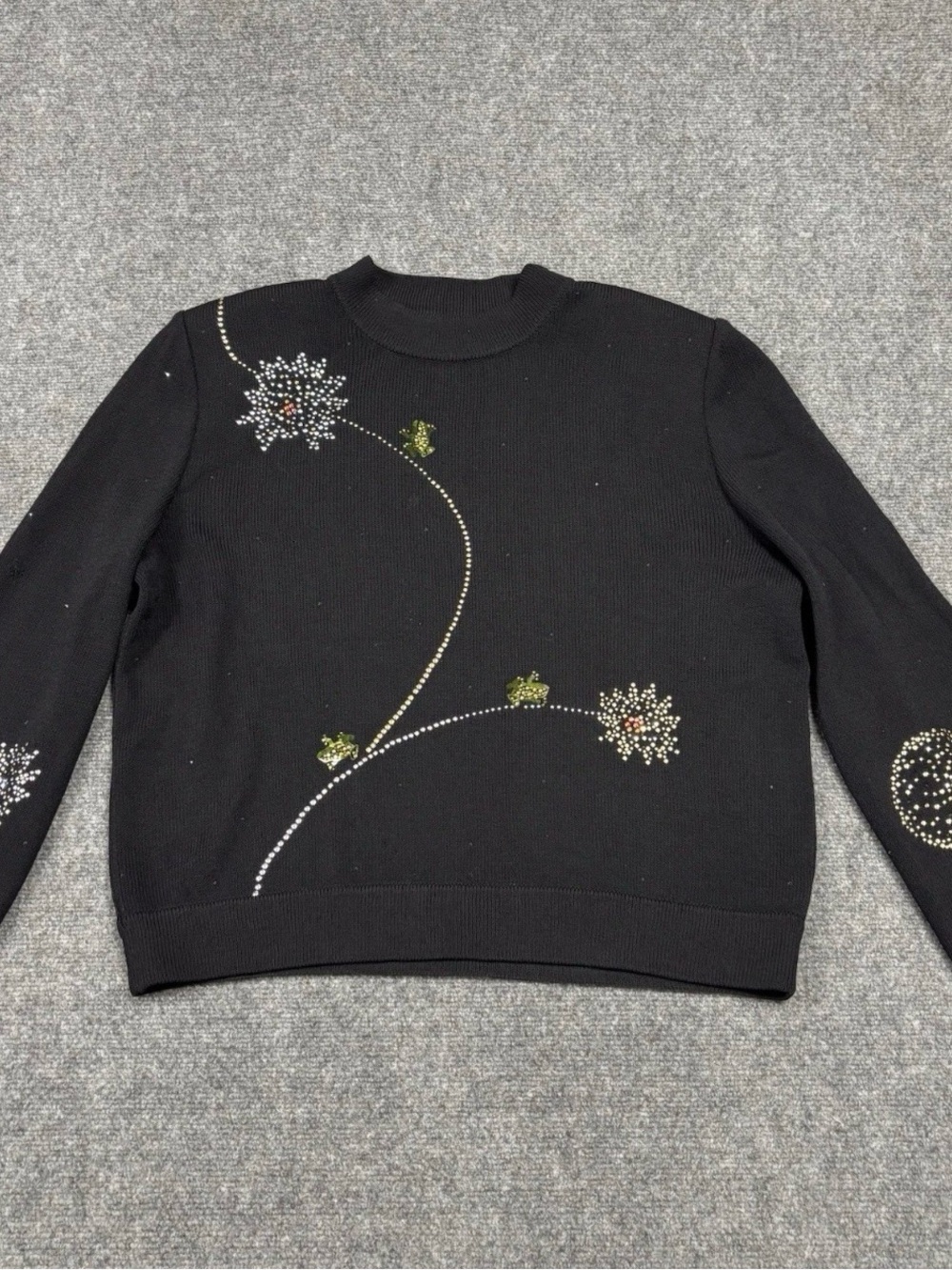 St John Evening Black Design Sweater Sz L